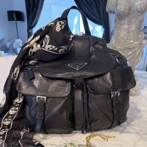 Prada Black Soft Calfskin Leather